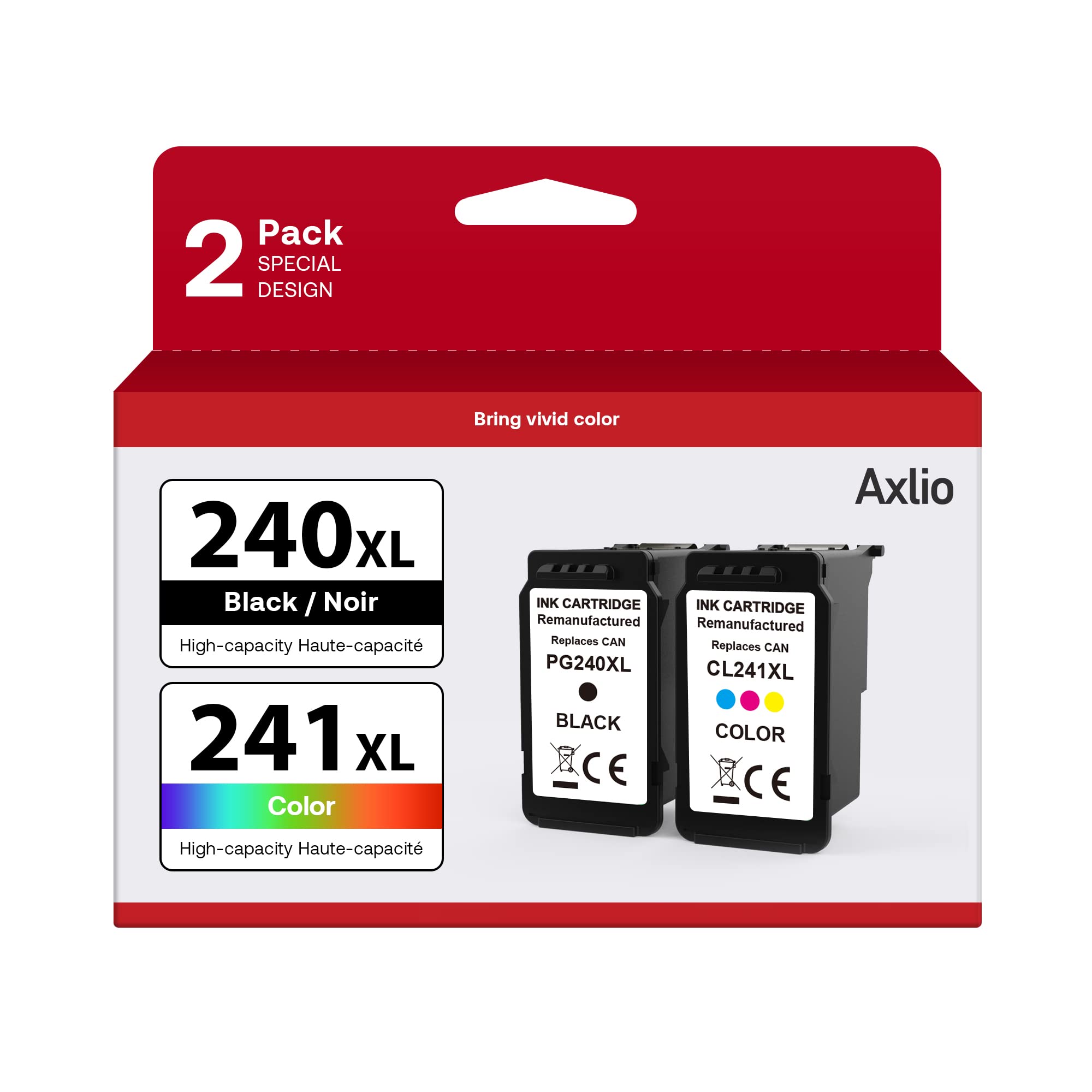 Canon 240 241 Compatible Ink Cartridges for MG3620 Printer - Black & Color (2 Pack)  
Canon 240XL 241XL Compatible Ink C