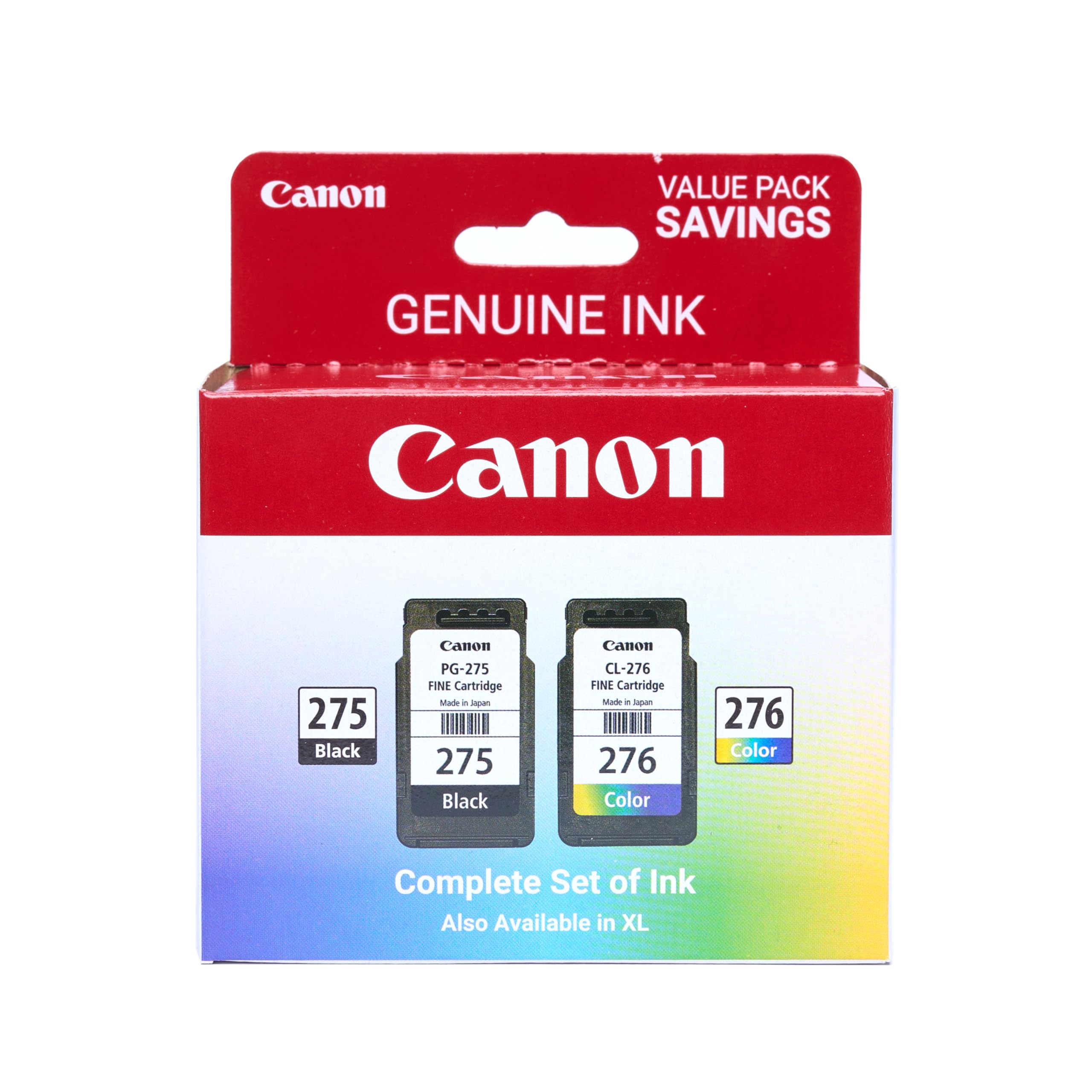 Canon Genuine Ink Value Pack for TS3520/3522/4722/3720/3722/4720TR - Compatible with CL-275/CL-276