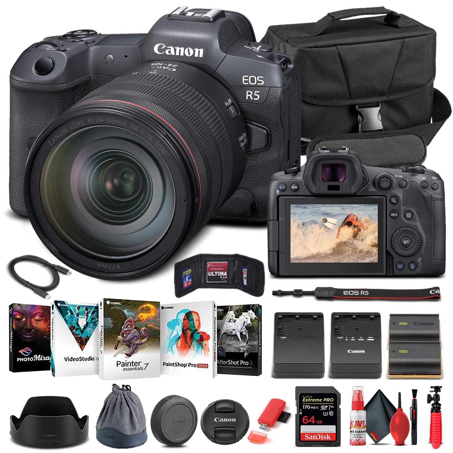 Canon EOS R5 Mirrorless Digital Camera for Professional photographers in Landscape Photography + High Resolution Imaging